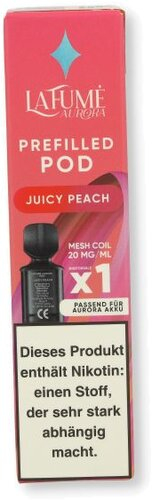 La Fume Aurora Prefilled Pod Juicy Peach 2ml 20mg La Fume Aurora Prefilled Pod Juicy Peach 2ml 20mg