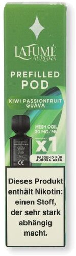 La Fume Aurora Prefilled Pod Kiwi Passionfruit Guava 2ml 20mg La Fume Aurora Prefilled Pod Kiwi Passionfruit Guava 2ml 20mg