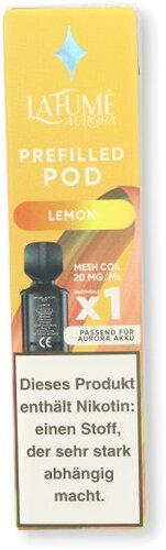 La Fume Aurora Prefilled Pod Lemon 20mg La Fume Aurora Prefilled Pod Lemon 20mg