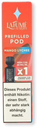 La Fume Aurora Prefilled Pod Mango Lychee 20mg La Fume Aurora Prefilled Pod Mango Lychee 20mg