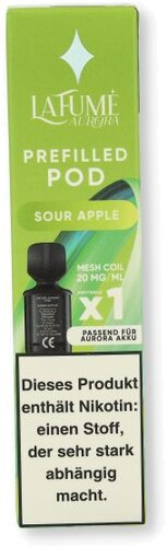 La Fume Aurora Prefilled Pod Sour Apple 2ml 20mg La Fume Aurora Prefilled Pod Sour Apple 2ml 20mg