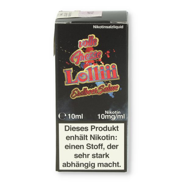 Lädla Juice volle Fresse Nikotinsalz Liquid ErdbeerSahnelolliii 10ml 10mg/ml