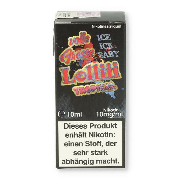 Lädla Juice volle Fresse Nikotinsalz Liquid Tropicallolliii ICE 10ml 10mg/ml