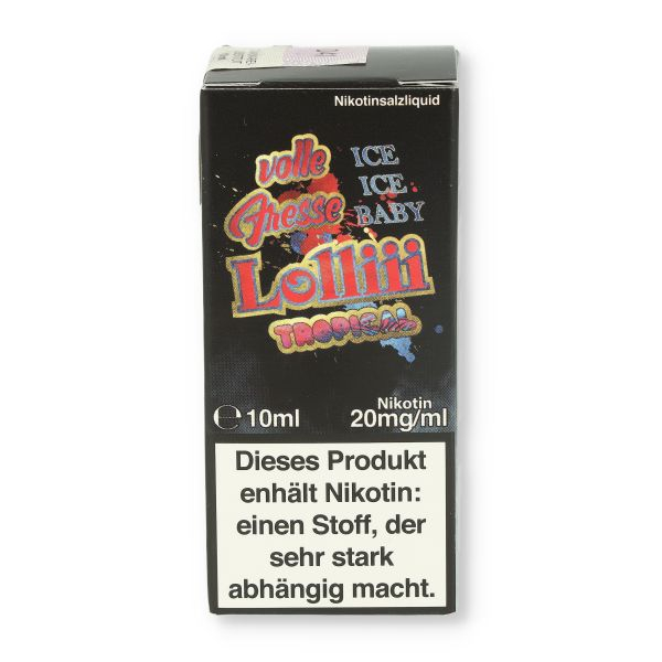 Lädla Juice volle Fresse Nikotinsalz Liquid Tropicallolliii ICE 10ml 20mg/ml
