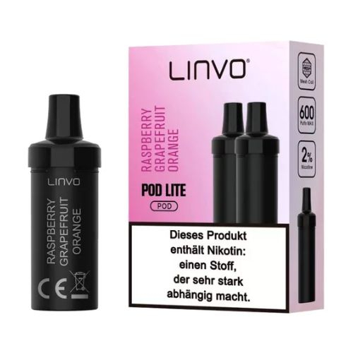 Linvo Pod Lite Raspberry, Grapefruit, Orange 20mg Linvo Pod Lite Raspberry, Grapefruit, Orange 20mg