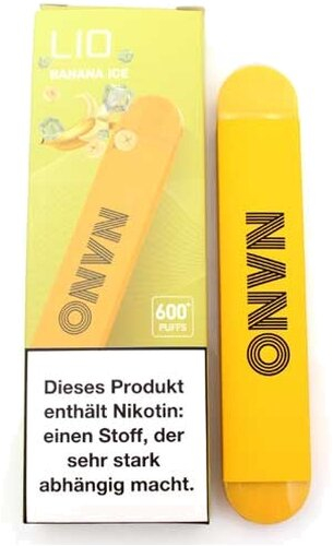 Lio Nano X 600 Einweg E-Zigarette Banana Ice 20mg Lio Nano X 600 Einweg E-Zigarette Banana Ice 20mg