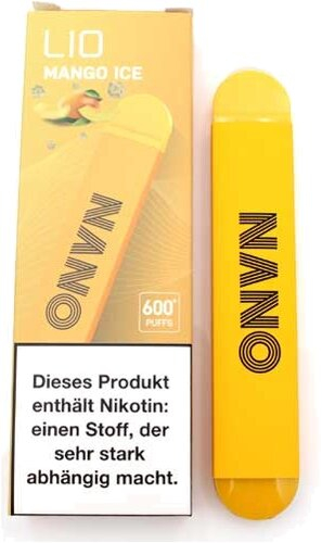 Lio Nano X 600 Einweg E-Zigarette Mango Ice 20mg Lio Nano X 600 Einweg E-Zigarette Mango Ice 20mg