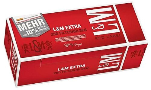L&M Zigarettenhülsen Extra Red Label 250 Stück L&M Zigarettenhülsen Extra Red Label 250 Stück