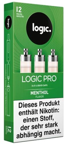 LOGIC PRO Caps Menthol Liquid-Kapseln für E-Zigarette Logic Pro 12mg LOGIC PRO Caps Menthol Liquid-Kapseln für E-Zigarette Logic Pro 12mg