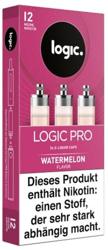 LOGIC PRO Caps Watermelon Liquid-Caps für E-Zigarette Logic Pro 12mg LOGIC PRO Caps Watermelon Liquid-Caps für E-Zigarette Logic Pro 12mg