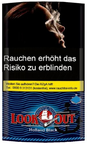 Look Out Tabak Black Zware Shag 50g Päckchen Feinschnitt