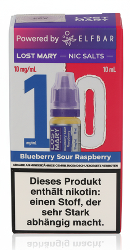 Lost Mary Nikotinsalz Liquid Blueberry Sour Raspberry 10ml 10mg/ml