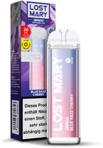 Lost Mary QM600 CP Einweg E-Zigarette Designed by Elfbar Blue Razz Cherry 20mg