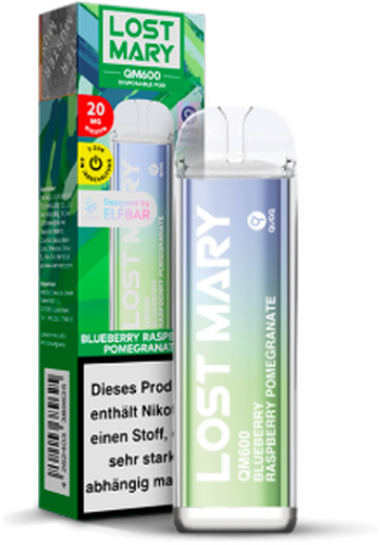 Lost Mary QM600 CP Einweg E-Zigarette Designed by Elfbar Blueberry Raspberry Pomegrante 20mg