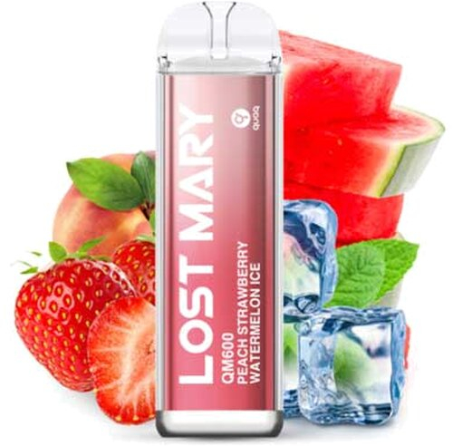 Lost Mary QM600 CP Einweg E-Zigarette Designed by Elfbar Peach Strawberry Watermelon Ice 20mg Lost Mary QM600 CP Einweg E-Zigarette Designed by Elfbar Peach Strawberry Watermelon Ice 20mg