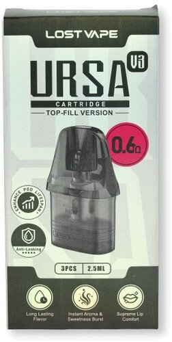 Lost Vape Ursa V3 Pod 0,6 Ohm 3 Stück Lost Vape Ursa V3 Pod 0,6 Ohm 3 Stück
