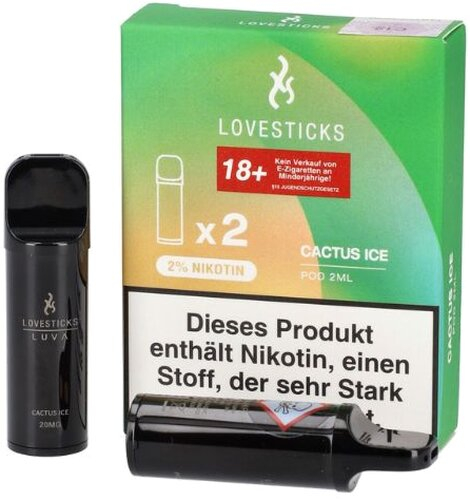 Lovesticks Cactus Ice Prefilled Pod 2x2ml Lovesticks Cactus Ice Prefilled Pod 2x2ml