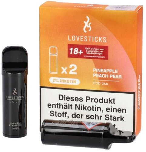 Lovesticks Pineapple Peach Pear Prefilled Pod 2x2ml Lovesticks Pineapple Peach Pear Prefilled Pod 2x2ml