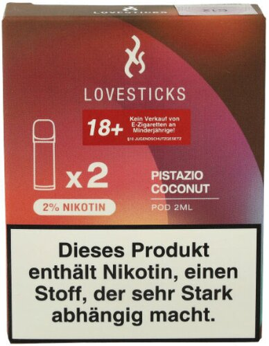 Lovesticks Pistazio Coconut Prefilled Pod 2x2ml Lovesticks Pistazio Coconut Prefilled Pod 2x2ml