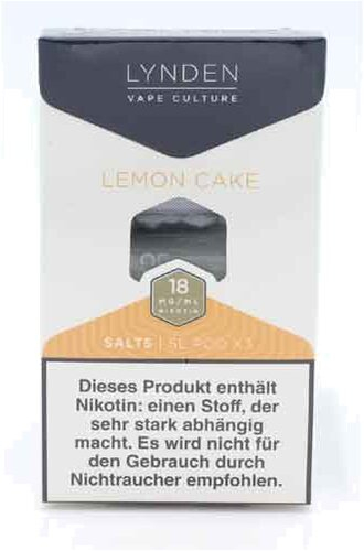 LYNDEN SL POD Salts Lemon Cake Pods 18mg/ml 3Stk. LYNDEN SL POD Salts Lemon Cake Pods 18mg/ml 3Stk.