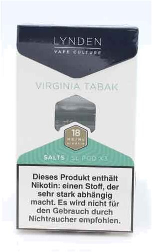 LYNDEN SL POD Salts Virginia Tabak Pods 18mg/ml 3Stk. LYNDEN SL POD Salts Virginia Tabak Pods 18mg/ml 3Stk.