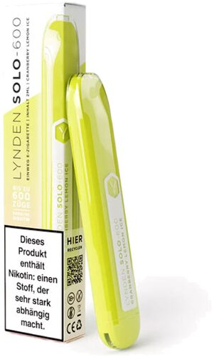 Lynden Solo 600 Einweg E-Zigarette Cranberry Lemon Ice 20mg Nikotin