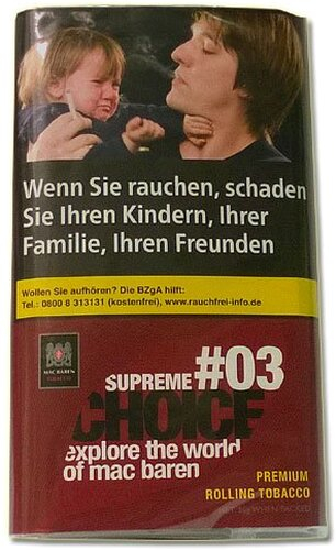 Mac Baren Tabak Choice Supreme No.03 - 30g Päckchen Feinschnitt Mac Baren Tabak Choice Supreme No.03 - 30g Päckchen Feinschnitt