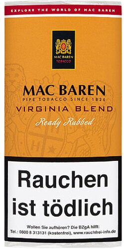 Mac Baren Pfeifentabak Virginia Blend Ready Rubbed 50g Päckchen Mac Baren Pfeifentabak Virginia Blend Ready Rubbed 50g Päckchen