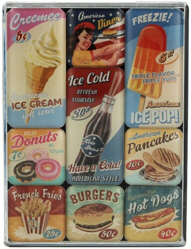 Magnet-Set American Diner 9-teilig Magnet-Set American Diner 9-teilig