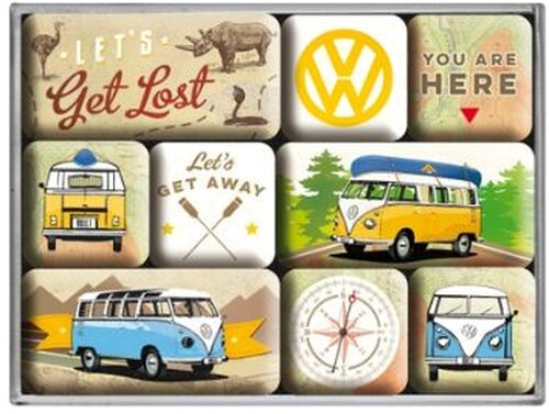 Magnet-Set VW Bulli Lets Get Lost 9-teilig