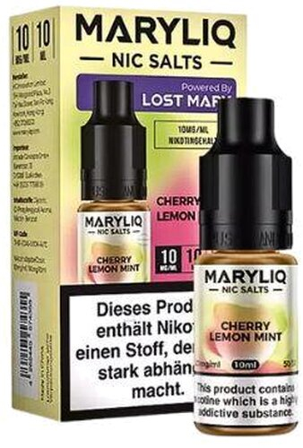 Maryliq Nic Salts Cherry Lemon Mint 10mg Maryliq Nic Salts Cherry Lemon Mint 10mg