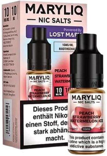 Maryliq Nic Salts Peach Strawberry Watermelon Ice 10mg Maryliq Nic Salts Peach Strawberry Watermelon Ice 10mg
