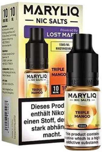 Maryliq Nic Salts Triple Mango 10mg Maryliq Nic Salts Triple Mango 10mg
