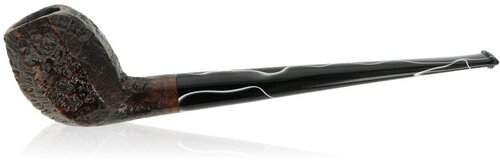 Mastro Geppetto Churchwarden Lesepfeife Sandgestrahlt mit weißen Ornamenten am Mundstück