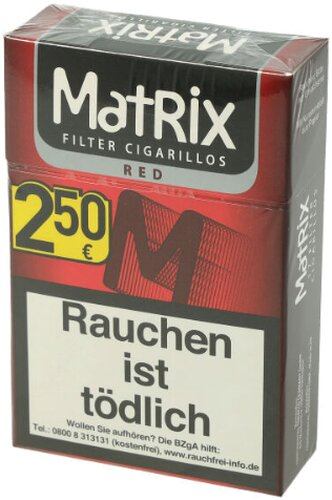 Matrix Filterzigarillos Red mit Naturdeckblatt Einzelpackung 17er