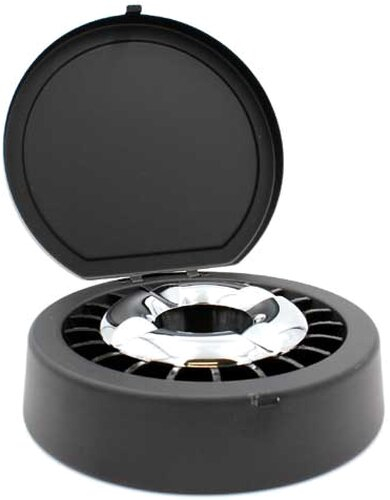 Metallascher Sterneinsatz mit Deckel Schwarz-Chrom 13cm Metallascher Sterneinsatz mit Deckel Schwarz-Chrom 13cm