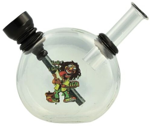 Mini Glas Bong Wildfire Sticker/Clear Nr.6 Mini Glas Bong Wildfire Sticker/Clear Nr.6