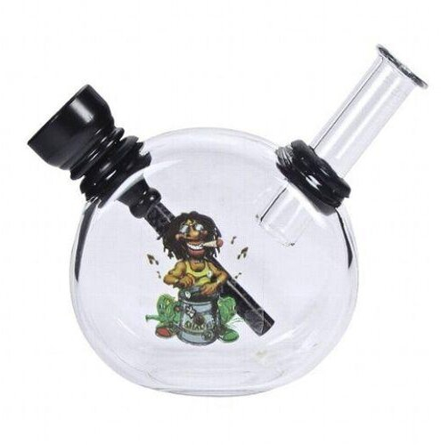 Mini Glas Bong Wildfire Sticker/Clear Nr.8 Mini Glas Bong Wildfire Sticker/Clear Nr.8