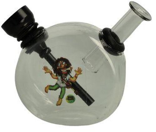 Mini Glas Bong Wildfire Sticker/Clear Nr.9 Mini Glas Bong Wildfire Sticker/Clear Nr.9