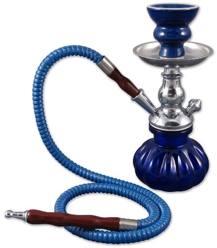 Mini Wasserpfeife 27 cm 1 Anschluss blau Mini Wasserpfeife 27 cm 1 Anschluss blau