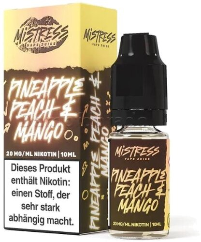 Mistress Vape Juice Pineapple Peach Mango 20mg Nic Salt Liquid Mistress Vape Juice Pineapple Peach Mango 20mg Nic Salt Liquid