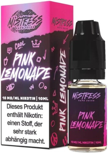 Mistress Vape Juice Pink Lemonade 10mg Nic Salt Liquid Mistress Vape Juice Pink Lemonade 10mg Nic Salt Liquid