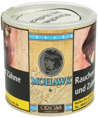 Mohawk Tabak ohne Zusätze Origins Tobacco 70g Dose Feinschnitt Mohawk Tabak ohne Zusätze Origins Tobacco 70g Dose Feinschnitt