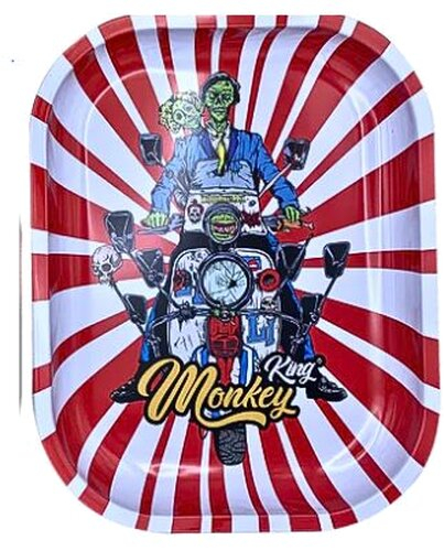 Monkey King Rolling Tray Metall Rot-Weiß Nr.3 Monkey King Rolling Tray Metall Rot-Weiß Nr.3