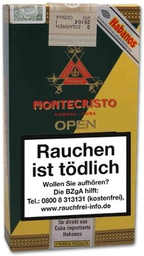 Montecristo Open Regata A/T 3 Stück Zigarren