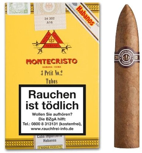 Montecristo Petit No 2 Tubos Zigarren 3 Stück 