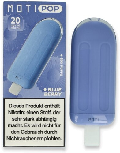 Moti Pop Blueberry Einweg E-Shisha 20mg Moti Pop Blueberry Einweg E-Shisha 20mg
