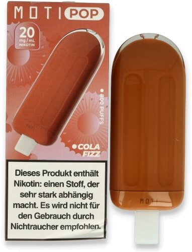 Moti Pop  Cola  Fizz Einweg E-Shisha 20mg Moti Pop  Cola  Fizz Einweg E-Shisha 20mg