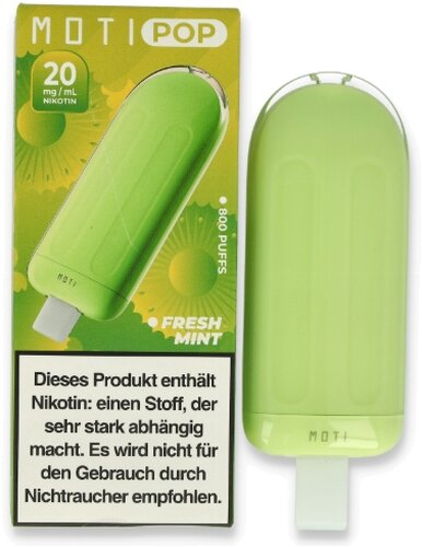 Moti Pop Fresh Mint Einweg E-Shisha 20mg Moti Pop Fresh Mint Einweg E-Shisha 20mg