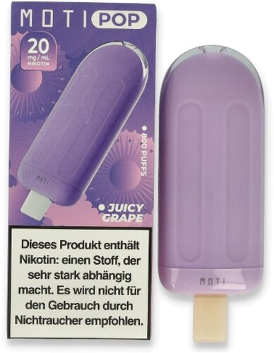 Moti Pop Juicy Grape Einweg E-Shisha 20mg Moti Pop Juicy Grape Einweg E-Shisha 20mg